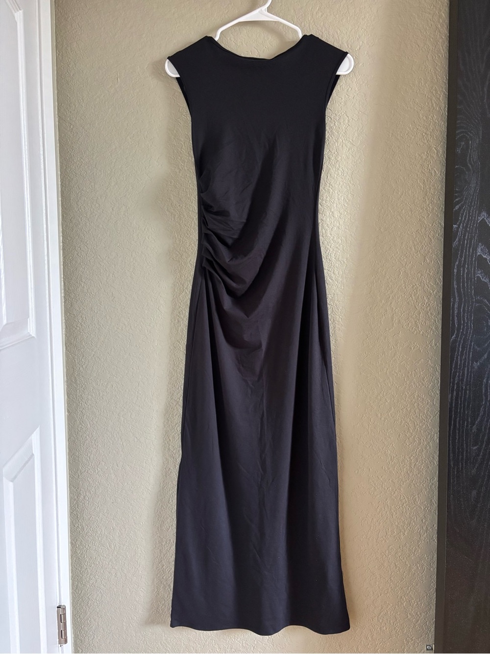 black maxi dress w/ open upper back